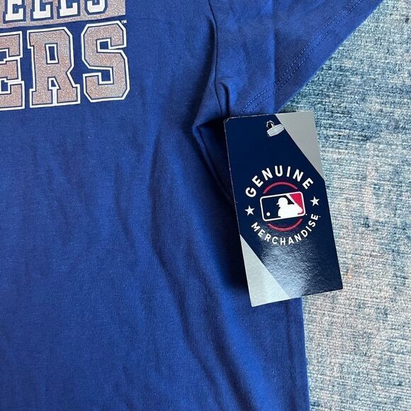 NWT! Girls Blue White Silver Glitter Los Angeles Dodgers MLB Baseball XL 14 / 16 - Picture 4 of 6